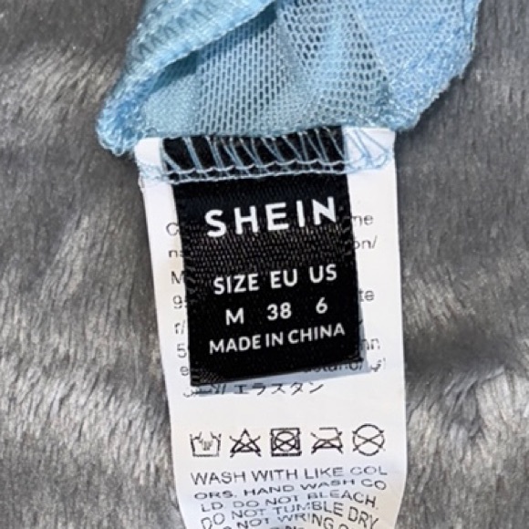 EUC Shein Medium Light Blue Lace Bodysuit - Picture 6 of 6